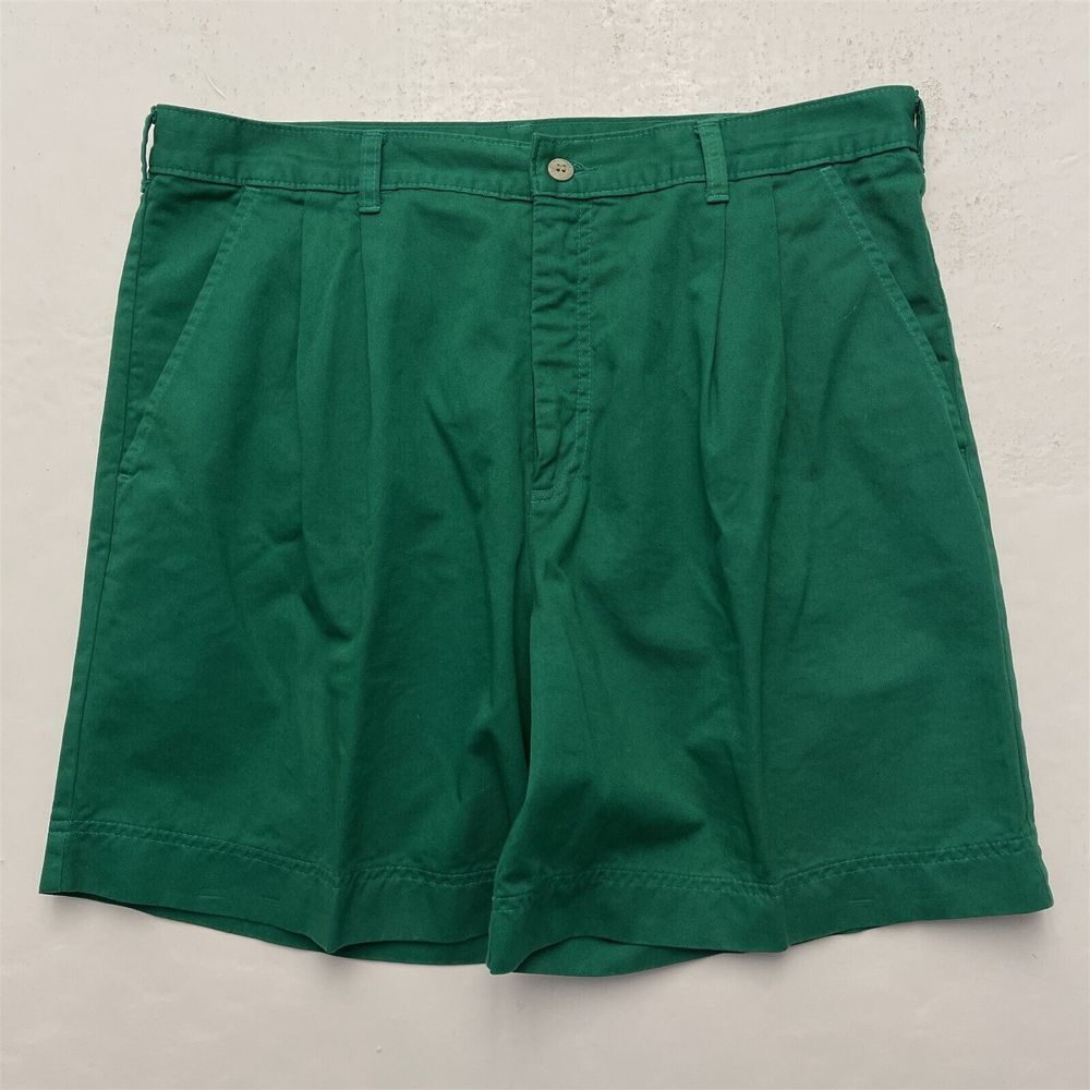 Jantzen Sport 34 x‎ 6" Green 100% Cotton Twill Casual Chino Shorts